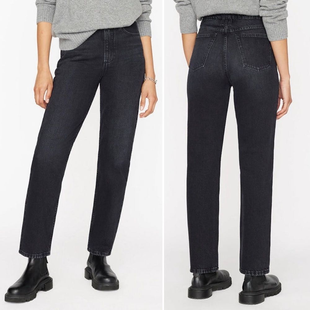 FRAME Le High N Tight Straight Leg Jeans High Waist Inkwell Black Wash Size 28 6